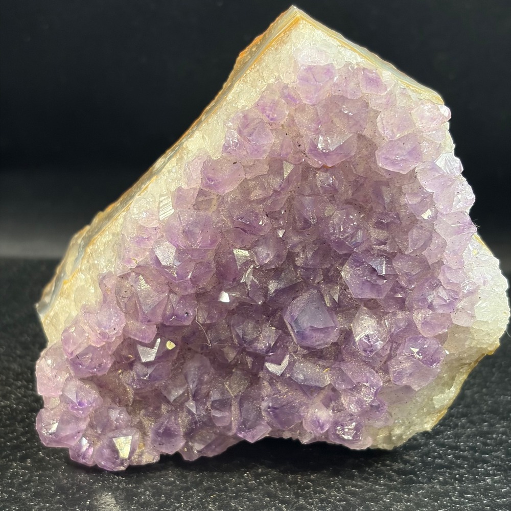 Natural Amethyst Crystal Cluster Banded Agate Matrix Mineral Specimen RH-0001